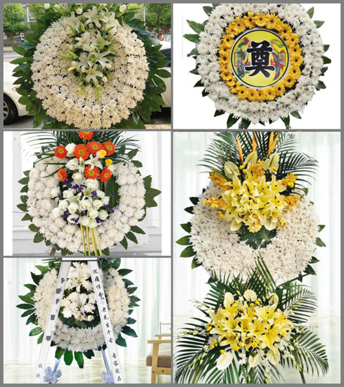 四川成都彭州市桂花镇一龙村花圈速递