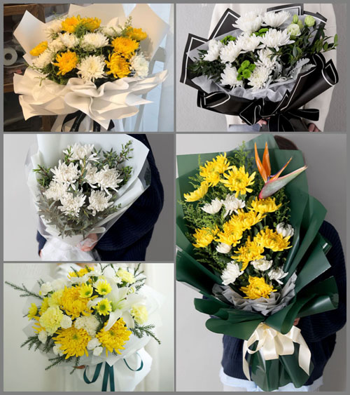 四川成都彭州市桂花镇一龙村白事花束代送